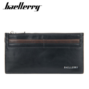 กระเป๋าสตางค์ผู้ชาย Baellerry หนัง PU กระเป๋าสตางค์ซิปใส่บัตรได้หลายใบ สีดำกาแฟ สีพื้น ตกแต่งด้วยตัวอักษร - Product Image 5