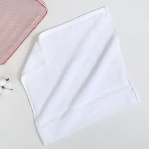 Promosi handuk mandi warna polos LOGO kustom Hotel bintang 5 desain sederhana putih ungu 100% katun handuk mandi tangan wajah