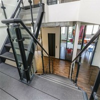 DAIYA intérieur garde-corps en verre avec verre trempé balustrade poteau noir design