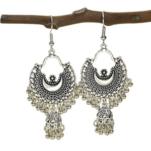 Bohemia Geometric Drop <b>Earrings</b> Antique Silver Plated Women's Fashion Dangle <b>Earrings</b> With <b>Tassel</b> Design - Product Image 5