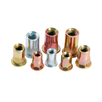 Rivet Nut Baja Lapis Seng Kuning Grosir DIN 983 Tahan Korosi M3 M12 Logo Kustom Pabrik OEM ODM