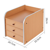 Meuble de bureau multifonction en bois naturel avec tiroirs, classeur de documents A4, support pour papier, organisateur de bureau pour étudiants, armoire de rangement pour cosmétiques