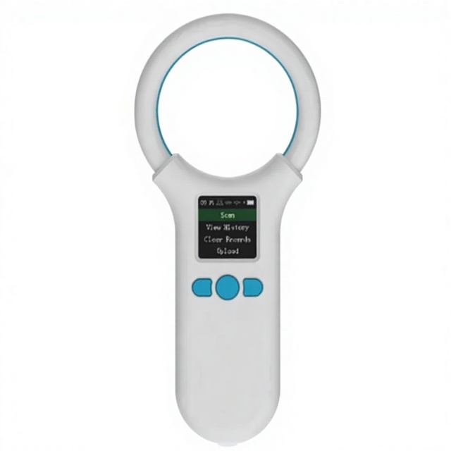 W91A Microchip Scanner for Pet Dogs Cats White ABS 134.2KHZ RFID Card Reader ISO 14443A Protocol Long Range Communication