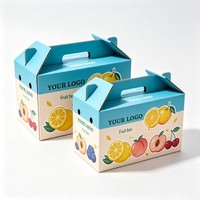 Voedselveilige, recyclebare, op maat gemaakte, groothandel, stevige papieren doos voor fruit (sinaasappel, appel, banaan, ananas) en groenteverpakkingen