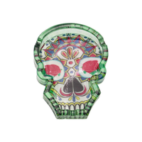 Accessoires pour fumeurs de cigares et cigarettes, cendrier transparent en résine transparente avec impression couleur, tête de fantôme, sans fumée