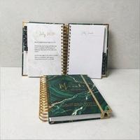 Agenda personnalisé à spirale, classeur, agenda budgétaire marbré, impression CMYK mensuelle, boîte cadeau