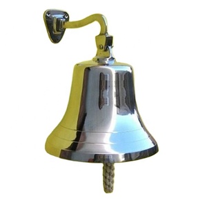 Campana de barco de latón náutico cromado antiguo, logotipo de impresión personalizado, artesanías de Metal para regalo o decoración del hogar, modelo al por mayor - Product Image 1