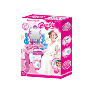 女の子美容ドレスアップファッションプリンセスメイクセットライト音楽ドレッシングテーブルおもちゃドレッサー女の子のためのミラーおもちゃ - Product Image 2