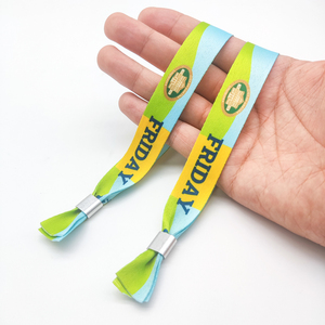 Promotiegeschenken met aangepast logo, groothandel, evenementen, festivals, geweven polyester polsbandjes, stoffen polsbanden - Product Image 3