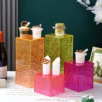 Présentoir à Buffet Acrylique Sur Mesure Rehausseur de Couleurs Carré pour Mariage Banquets Traiteur Gâteaux Desserts Cube de Présentation