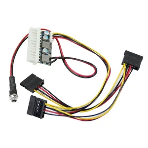 Sata connectors 24 Pin to 5 Pin ATX 180W Power Supply Adapter Cable 5.5*2.5mm female for PC computer