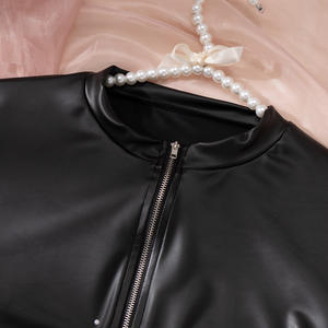 ชุดบอดี้สูทหนัง B27374 ไซส์ S ถึง XXXXL สำหรับผู้หญิงอ้วน ชุดชั้นในลาเท็กซ์พร้อมถุงมือ สีดำ เซ็กซี่ แฟชั่น ชุดชั้นในหรูหรา - Product Image 6