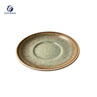 Ensemble tasse à thé et soucoupe en porcelaine de 6 pouces style gastronomique avec dessous de plat de service, compatible lave-vaisselle, origine Anhui, pour usage en restaurant et domestique