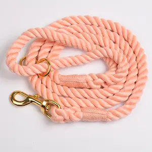 OKEYPETS Supplier dog Leash Rope Lead Cotton Soft Eco Friendly Colorful Luxury Handmade Dog Leash