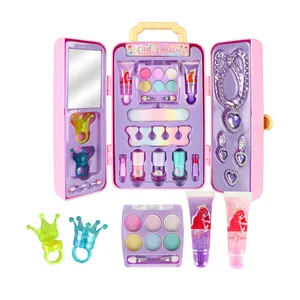 Factory Wholesale Pretend Play for Girls Ages 6-8 Dress-Up Toddler Toy Pink Cosmetic Case Washable Make Up Girls Toys