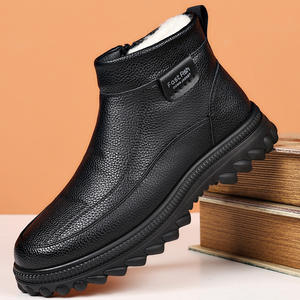 Nuevas Botas de Nieve de Invierno de Cuero Genuino con Forro de Lana Cálido y Forro de Piel en Uno, Zapatos Térmicos Casuales Antideslizantes de Alta Gama - Product Image 4