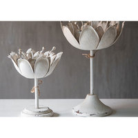 Bougeoirs antiques à fleurs en fer blanc, support de Table, décorations pour la maison