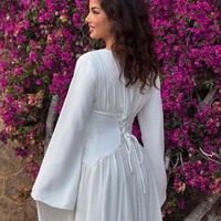 Robe longue élégante Loriya pour homme 2026, en polyester uni, à manches longues, double couche, avec taille ajustable, haute qualité LR1330