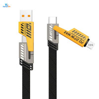 Câble de charge rapide 4-en-1 USB-C et USB 3.2 6A compatible avec iPhone, Android, ordinateurs portables et téléphones mobiles