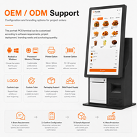 Kiosque de paiement tactile 15,6 pouces, kiosque de commande automatique, kiosque mural, kiosque de paiement sur pied, machine POS, kiosque de paiement en libre-service
