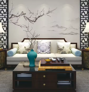 <span class=keywords><strong>Papier</strong></span> <span class=keywords><strong>peint</strong></span> mural personnalisé imprimé en 3D, <span class=keywords><strong>style</strong></span> peinture chinoise, paysage naturel, plante, arbre, <span class=keywords><strong>montagne</strong></span>, fleurs, oiseaux, chinoiserie - Product Image 3