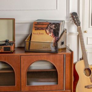 Iron Classic Standing Type Desktop Organizer <b>Box</b> <b>Vinyl</b> Record and Album <b>Storage</b> Holder for Books & Files - Product Image 4