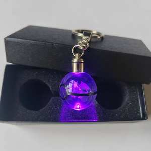 Porte-clés Pokeballs en cristal LED en vrac bon marché Porte-clés Poke Go Light Porte-clés <span class=keywords><strong>Pokeball</strong></span> en verre pour enfants Figurines Poke Jouets - Product Image 2