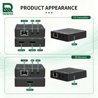 Kit d'extension HDMI DQINFOS 10 Gbit/s, prend en charge jusqu'à 60 m sur CAT5e avec émetteur-récepteur EDID intégré, idéal pour les conférences
