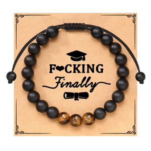 Pulsera Ajustable de Piedras con Cuentas Geométricas de Ojo de Tigre y Ónix para Unisex, Regalo Inspirador para el Día del Padre o Hermano - Product Image 6