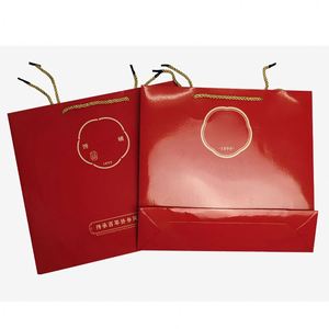 Sacs en papier d'art de luxe personnalisés avec logo pour emballage de bijoux, cadeaux, chaussures et vêtements, recyclables, pour boutiques et vente au détail - Product Image 2