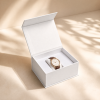 Boîte à montre personnalisée avec couvercle magnétique, insert en mousse EVA, rembourrage en éponge, emballage cadeau pour montre, fermeture magnétique, sur mesure