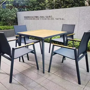 사용자 정의 현대 상업 야외 "알루미늄" 파티오 정원 식당 세트 파티오 식탁 및 의자