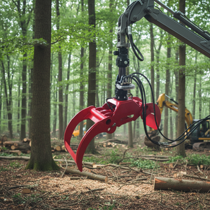 Grue forestière hydraulique avec rotateur et grappins pour bois, compatible VTT - Product Image 1