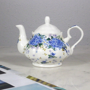 980ml stile europeo classico Bone China caffè porcellana teiera caffettiera in ceramica fiore blu Design personalizzato - Product Image 1