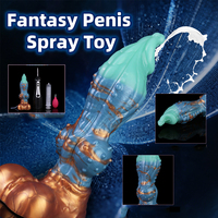 Dildo Fantasy Big Dog Knots avec seringue à eau puissante pour lavement et éjaculation, pour jeu anal et nettoyage vaginal, jouets sexuels pour adultes, vente en gros