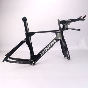 Cadre de triathlon en <span class=keywords><strong>carbone</strong></span> TT129 T47 BB UDH Hanger 700*28C pour vélo à transmission électronique avec restbar ARB02 Noir Mat/Brillant - Product Image 3