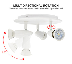 <span class=keywords><strong>Spot</strong></span> LED encastré rond 5W GU10 orientable à 360 degrés, <span class=keywords><strong>ampoule</strong></span> remplaçable, intensité variable, montage en surface - Product Image 3