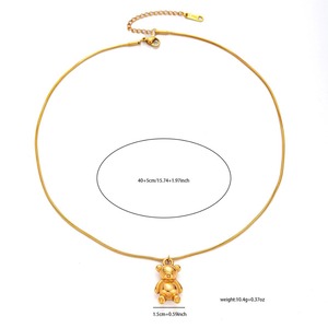 Set di Collana con Ciondolo a Forma di Orsetto in Inglese Placcato Oro, Elegante e Personalizzato, Stile alla Moda - Product Image 5