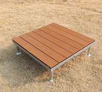 Terrasse préfabriquée en WPC personnalisée 100x100 cm, portable, durable, réglable en hauteur, résistante aux intempéries, pour patio