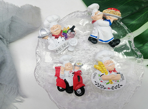 Custom 3D Creative French Chef Fridge Magnet Sticker 4 <strong>Style</strong> <strong>Art</strong> Decoration Funny Resin Cartoon Souvenir <strong>Promotional</strong> <strong>Product</strong> - Product Image 2