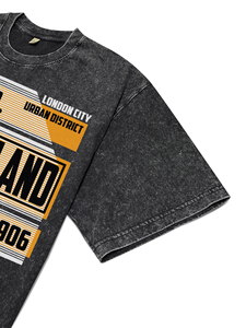 Camisetas Personalizadas Extra Grandes para Hombre, Color Negro Lavado al Ácido, Teñidas con Tinte, de Alta Calidad, Estilo Urbano, Impresión DTG, Ropa Urbana, Transpirables, de Algodón - Product Image 5