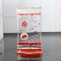 Jouet sensoriel créatif moderne en forme de sablier à gouttes d'huile, minuterie à mouvement liquide en plastique avec un design moderne et élégant