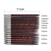 Juego de Agujas de Tejer Circulares Intercambiables, 10 Pares, Madera Natural, Desmontables, Sin Rebabas, para Suéteres, Bufandas, Manualidades de Tejido