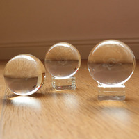 Small Bridge Wholesale Blank K9 Crystal Ball for Laser Engrave Machine 60mm 80mm 100MM Clear Glass Ball with Wooden LED Base