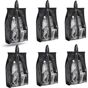 Grands sacs de rangement pour chaussures pliables en PVC imperméable multicolores pour le salon, organisateur de chaussures portable, fermeture éclair robuste - Product Image 2