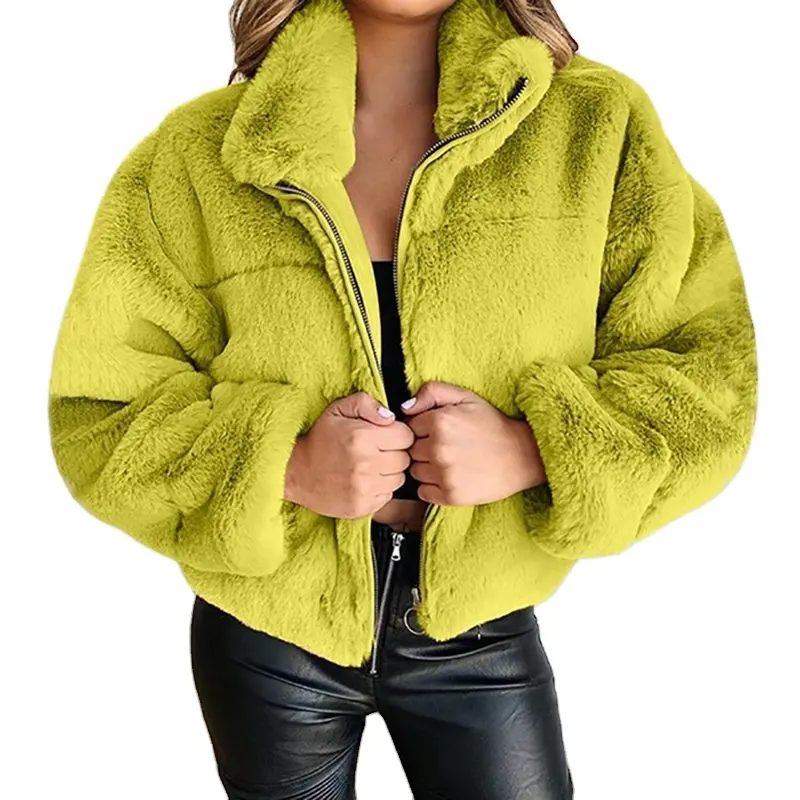 2023 Winter Women Fashion Faux Fur Coat Elegant Thick Warm Outerwear Woman Jacket Plus Size S-5XL Fake Rabbit Fur short Coats