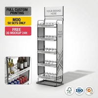 Présentoir promotionnel sur pied en métal pour boissons, personnalisé, à alimentation par gravité, pour bières, vins et boissons gazeuses, vente en gros
