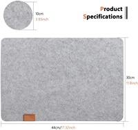 12 pièces/ensemble napperons et sous-verres en feutre rectangulaire lavables et résistants à la chaleur pour table à manger