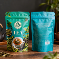 Emballage d'impression personnalisé à marque privée, sachets refermables en aluminium pour grains de café de 250 g et 500 g, sachets de thé réutilisables à fond plat