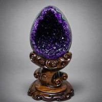 Groupe de géodes d'améthyste violette profonde naturelle d'Uruguay et du Brésil de haute qualité, cristal brut de guérison, ornement Feng Shui